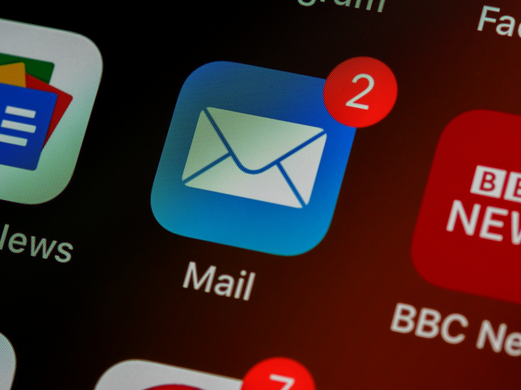 E-mail-app op een telefoon